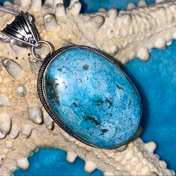 Jewelry - Burmese Turquoise Gemstone statement pendant